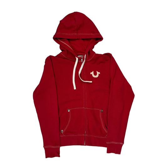 World Tour True Religion Graphic Hoodie - Medium Red Cotton