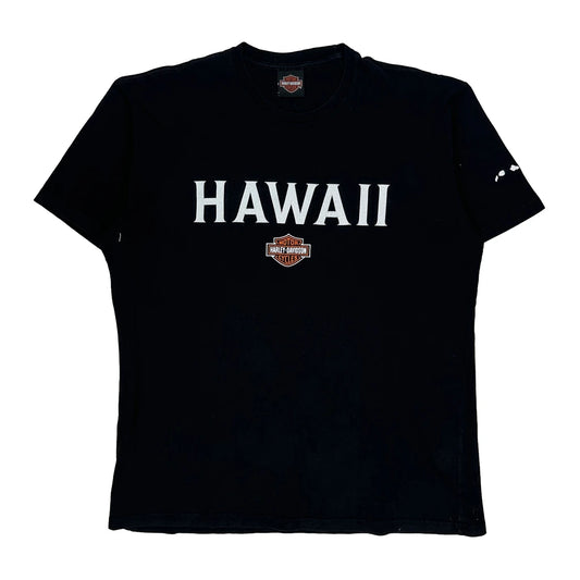 Hawaii Harley Davidson Graphic T-Shirt - XL Black Cotton