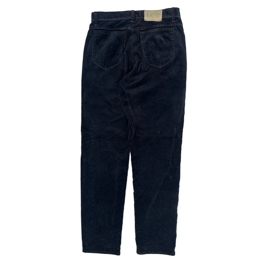 Vintage Lee Cord Trousers - 30W UK 8 Black Corduroy