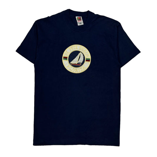 Vintage St. Pete Beach Florida Fruit Of The Loom Single Stitch T-Shirt - Large Navy Cotton