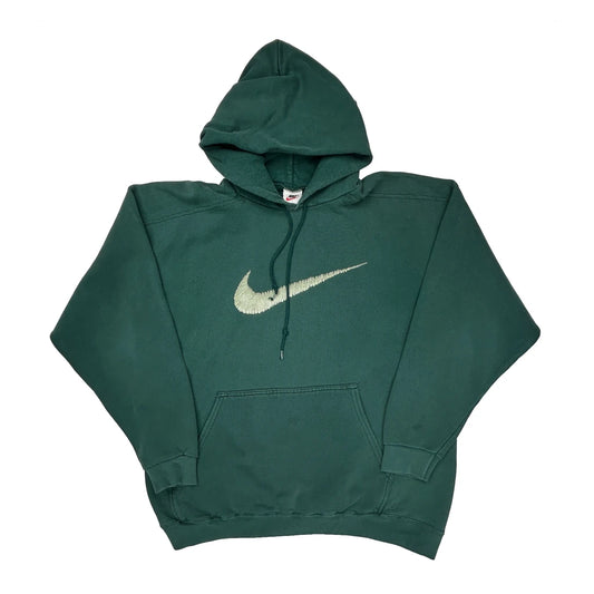 Nike Hoodie - Large Green Cotton