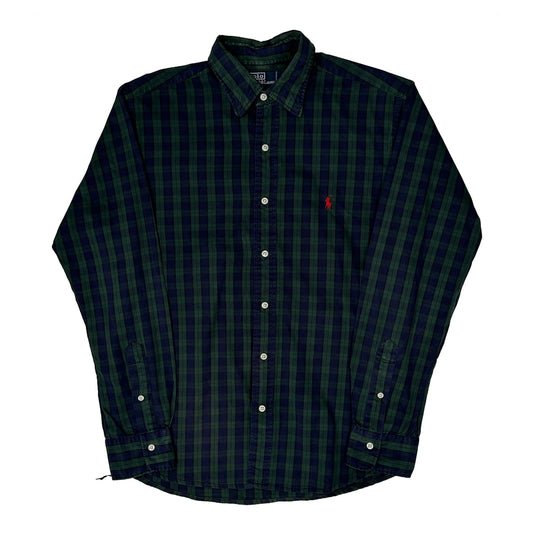 Lowell Polo By Ralph Lauren Checked Flannel Shirt - Large Green Cotton