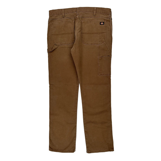 Dickies Carpenter Trousers - 36W 34L Brown Cotton Blend