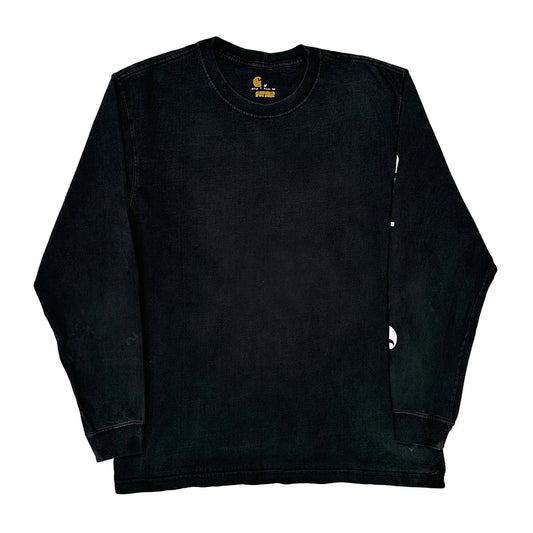 Vintage Carhartt Spellout Long Sleeve T-Shirt - Medium Black Cotton