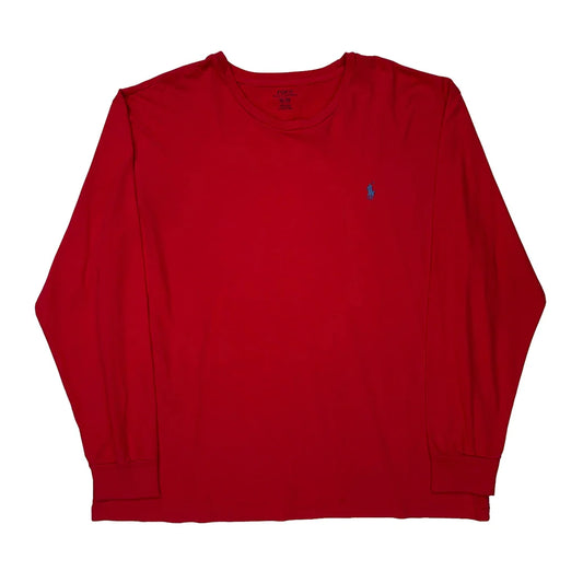 Vintage Polo By Ralph Lauren Long Sleeve T-Shirt - XL Red Cotton