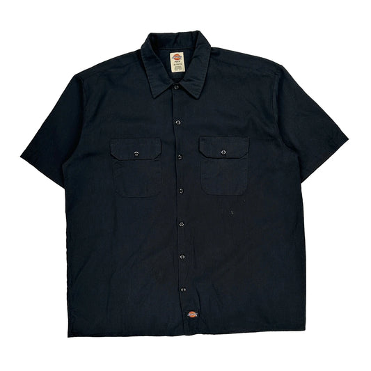 Dickies Short Sleeve Shirt - XL Black Cotton Blend