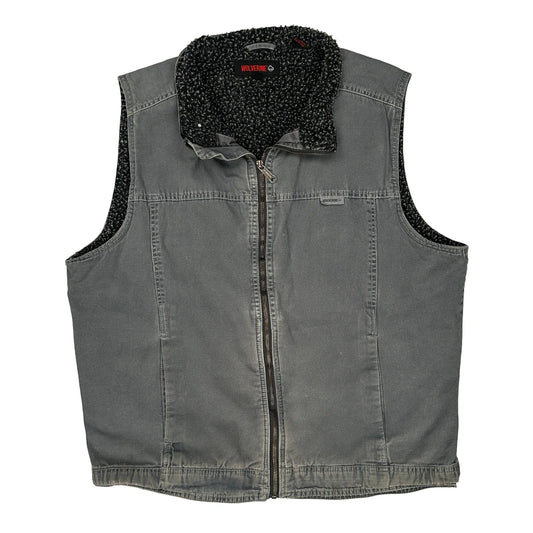 Sherpa Lined Wolverine Workwear Gilet - XL Grey Cotton