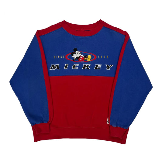 Mickey Mouse Disney Cartoon Sweatshirt - Medium Blue Cotton Blend