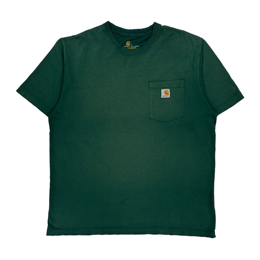 Carhartt T-Shirt - Large Green Cotton