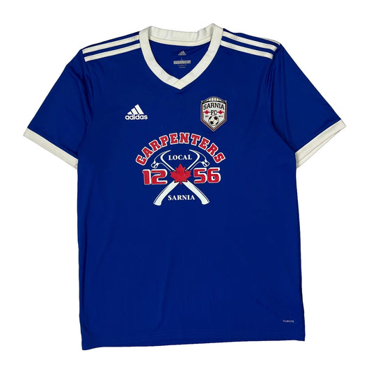 Vintage Sarnia Fc Adidas Football Jersey - Large Blue Polyester