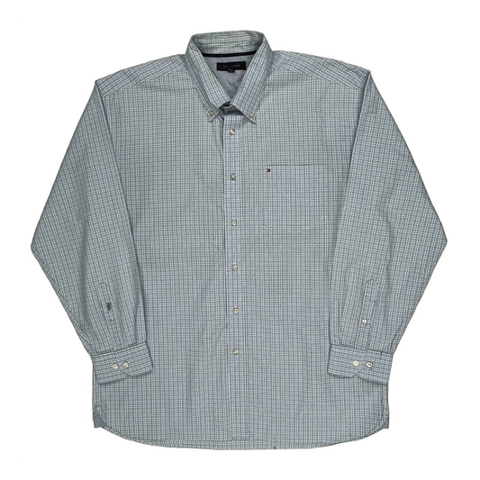 Vintage Tommy Hilfiger Checked Shirt - XL Blue Cotton