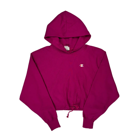 Reverse Weave Champion Cropped Hoodie - XL Purple Cotton