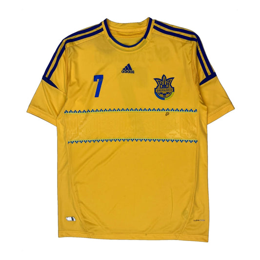 UKraine National Team Adidas 2011 -2013 Home Andriy Shevchenko Football Shirt - XL Yellow Polyester