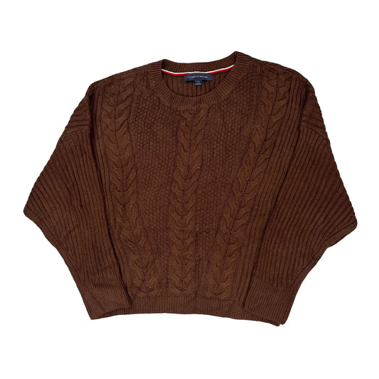 Tommy Hilfiger Jumper - Large Brown Knitted