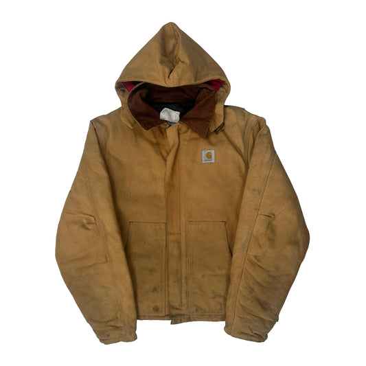 Hooded Carhartt Cropped Arctic Jacket - Large Brown Cotton