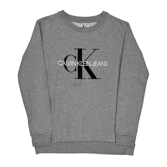 Vintage Calvin Klein Jeans Sweatshirt - Small Grey Cotton