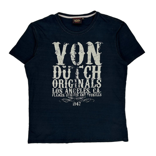 Originals Von Dutch Graphic T-Shirt - 2XL Black Cotton