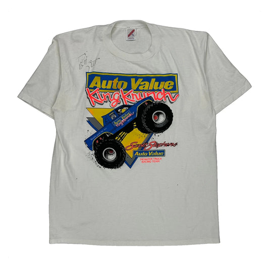 Monster Truck Jerzees Graphic T-Shirt - XL White Cotton
