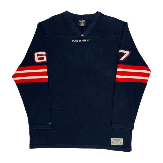 Polo Jeans Ralph Lauren 67 Long Sleeve T-Shirt - XL Navy Cotton