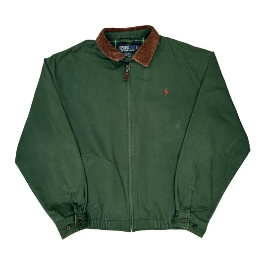 Polo By Ralph Lauren Checked Harrington Jacket - Large Green Cotton