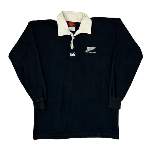 All Blacks New Zealand Canterbury Rugby Shirt - Medium Black Cotton