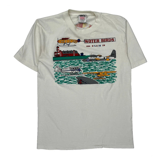 Water Birds 1990 Splash In Oneita Graphic T-Shirt - Large White Cotton