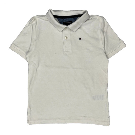 Age 7 Tommy Hilfiger Polo Shirt - Medium White Cotton