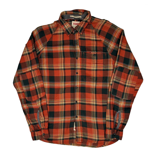 Levis Checked Flannel Shirt - Medium Red Cotton