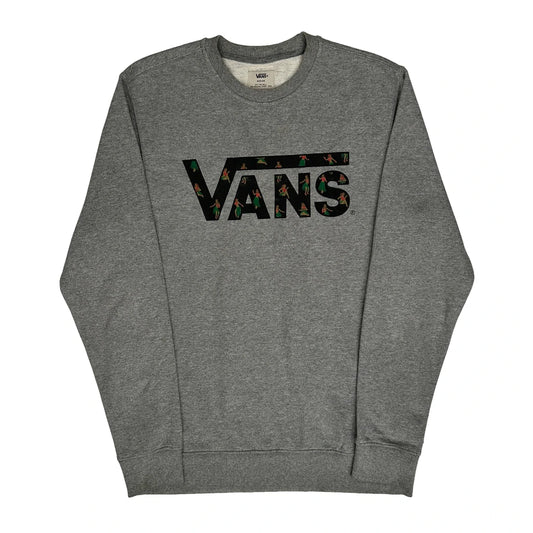 Vans Spellout Sweatshirt - Medium Grey Cotton Blend