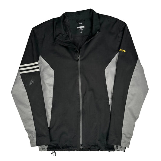 Vintage Golf Adidas Striped Windbreaker - Large Black Polyester