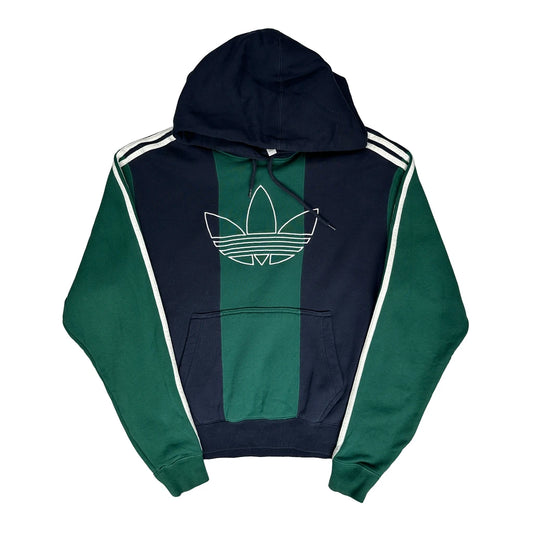 Adidas Striped Hoodie - Medium Green Cotton