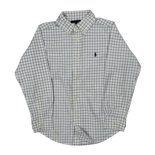 Age 6 Ralph Lauren Checked Shirt - Small White Cotton