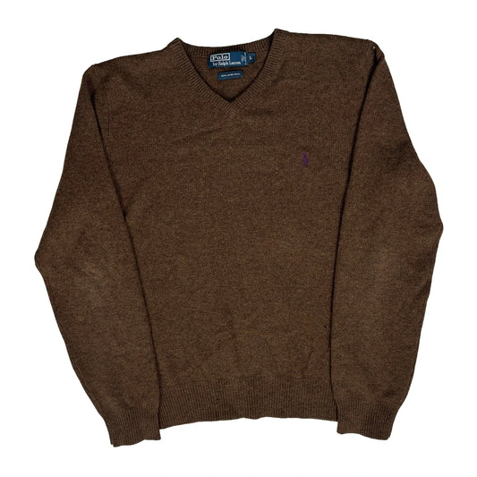 Polo By Ralph Lauren Jumper - Large Brown Wool
