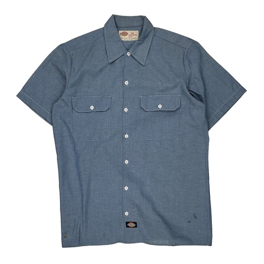 Dickies Short Sleeve Shirt - Medium Blue Cotton Blend