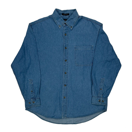Ultra Club Denim Shirt - Large Blue Cotton