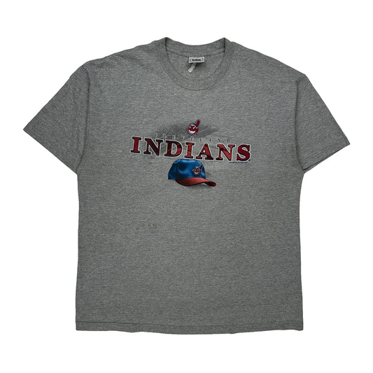 Vintage Cleveland Indians Lee Sport Mlb T-Shirt - Large Grey Cotton