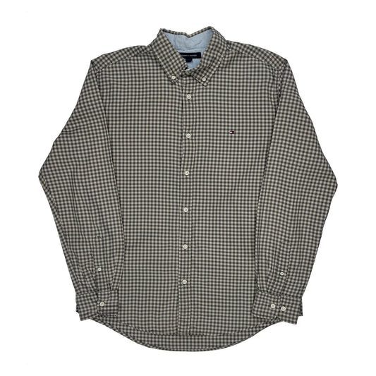 Tommy Hilfiger Checked Shirt - Large Brown Cotton