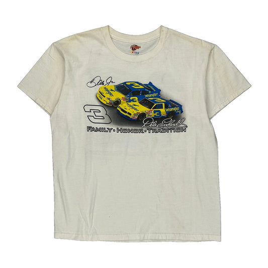 Dale Jr. Family Honor Tradition Nascar T-Shirt - Large Cream Cotton