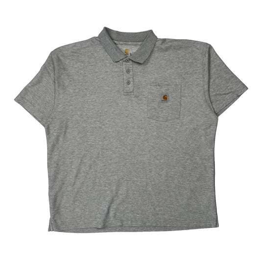 Carhartt Polo Shirt - XL Grey Cotton