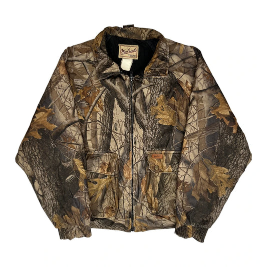 Woolrich Cropped Camo Bomber Jacket - Medium Camo Polyester