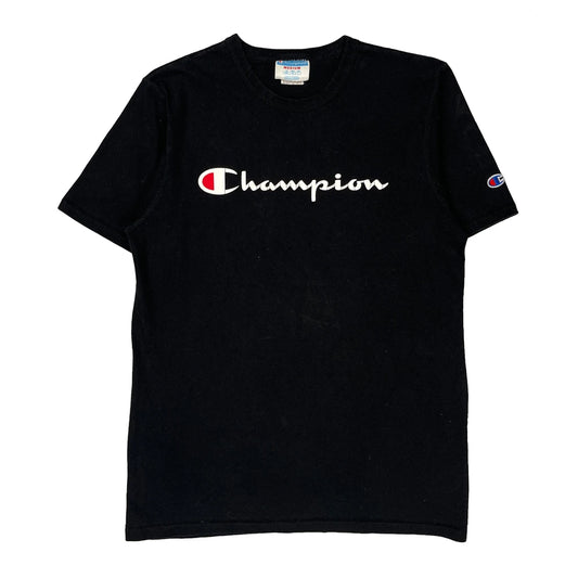 Champion Graphic T-Shirt - Medium Black Cotton