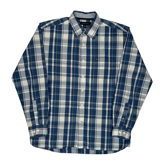 Tommy Hilfiger Checked Shirt - Medium Blue Cotton