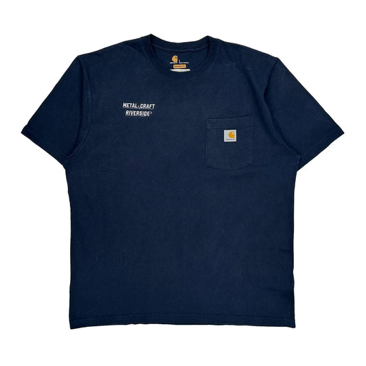 Metal Craft Riverside Carhartt T-Shirt - Large Navy Cotton