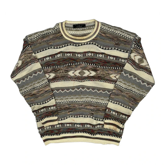 Vintage Protoge Striped Jumper - Large Multicoloured Cotton Blend