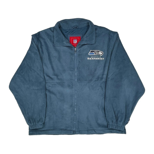Vintage Seattle Seahawks Nfl Fleece Jacket - XL Blue Polyester