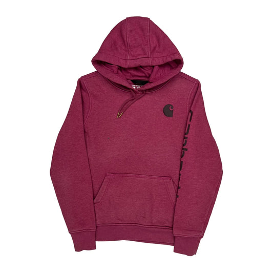 Carhartt Hoodie - Small Red Cotton Blend