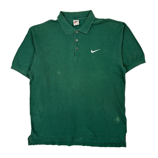 Nike Polo Shirt - Large Green Cotton