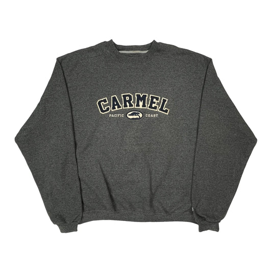 Champion College Sweatshirt - Large Grey Cotton Blend