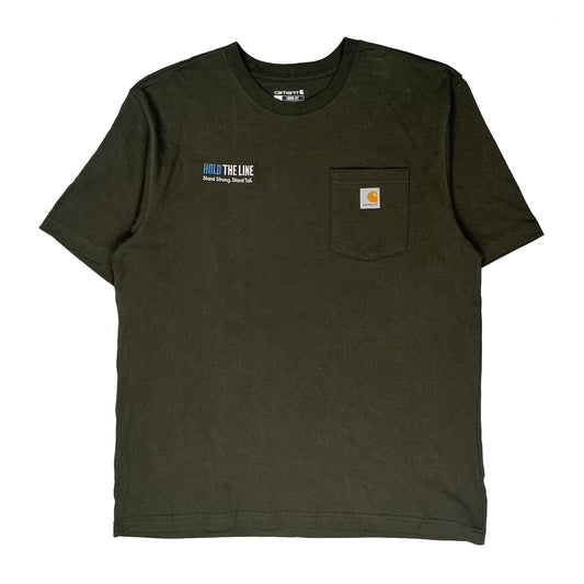 Hold The Line Carhartt T-Shirt - Large Green Cotton