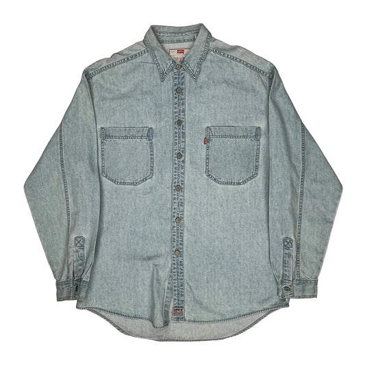 Levis Denim Shirt - Large Light Wash Cotton
